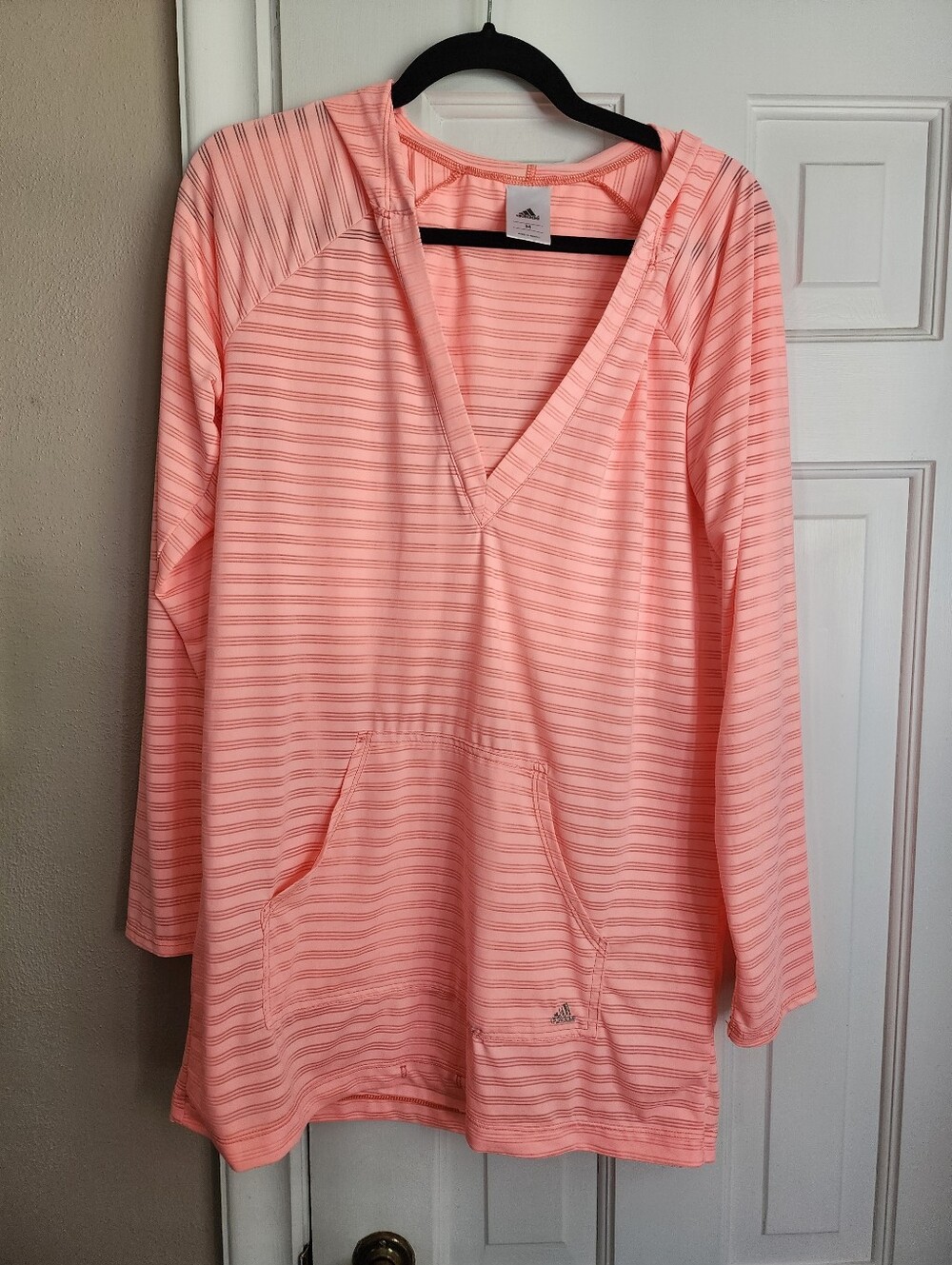 Adidas Women’s Pink Hooded Long-Sleeve Tunic Top